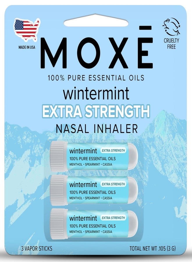 MOXE MOXĒ Extra Strength Wintermint Nasal Inhaler | Powerful Menthol & Wintergreen for Sinus Relief & Clear Breathing | Made in The USA | Maximum Strength Aromatherapy for Instant Refreshment - Image 1